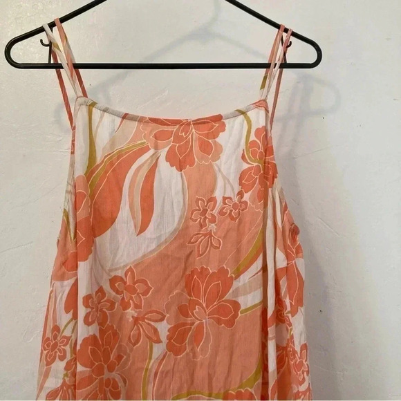 O'Neill Peach Floral Allis Sleeveless Dress Mini Babydoll Flowy Sundress‎ Size M - Picture 3 of 9